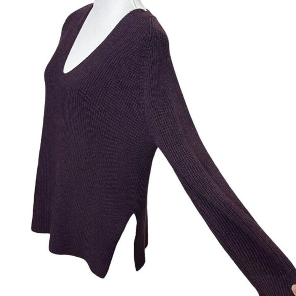 Athleta Switchback Pullover Sweater Women's XS Auberge Heather Merino Ribbed - Picture 9 of 11